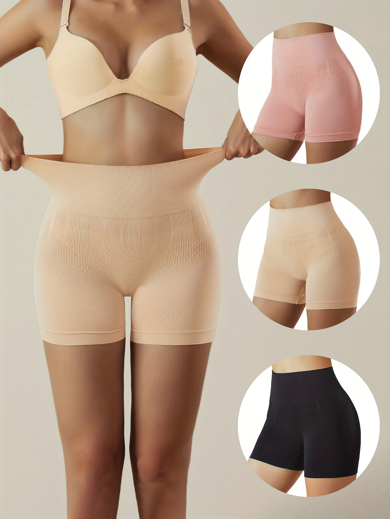 3pcs Seamless Solid Shaping Panties, Tummy Control Compression Panties To  Lift & Shape Buttocks, Women's Underwear & Shapewear