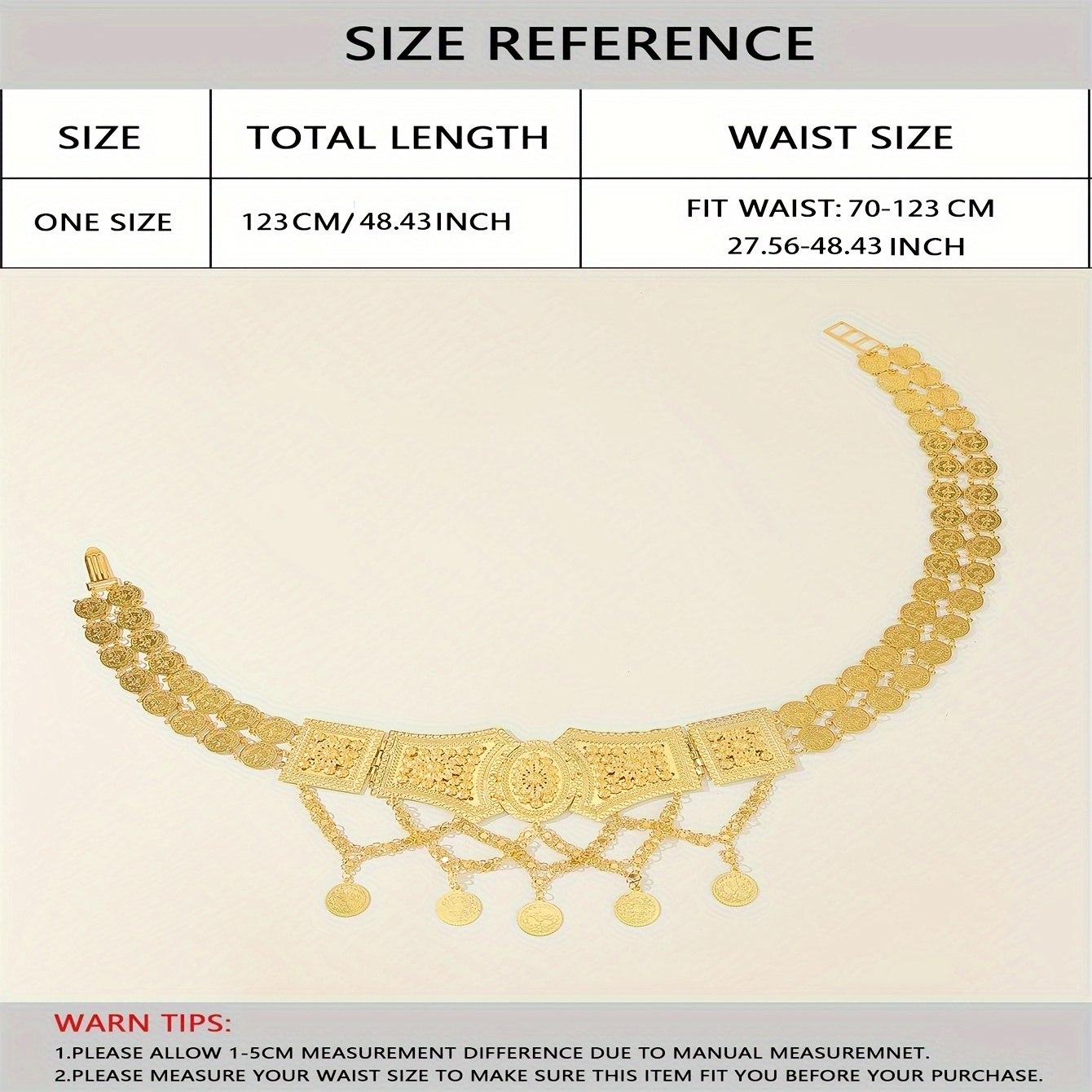 Chain Fringe Coin Pendant Bridal Belt Golden Metal Waist - Temu