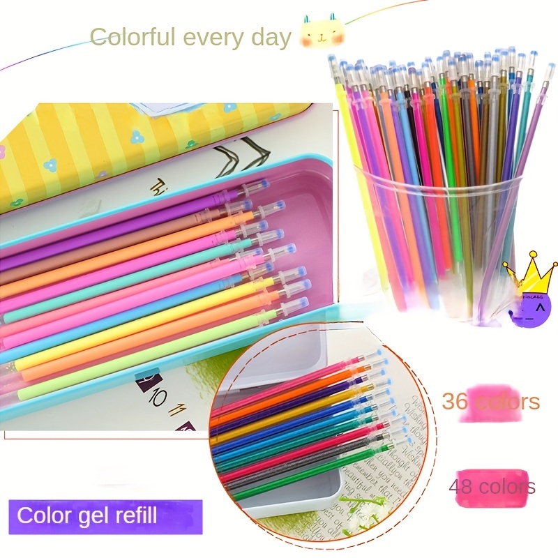 12 Kinds Of Colors Ballpint Gel Pen Highlighter Filling - Temu