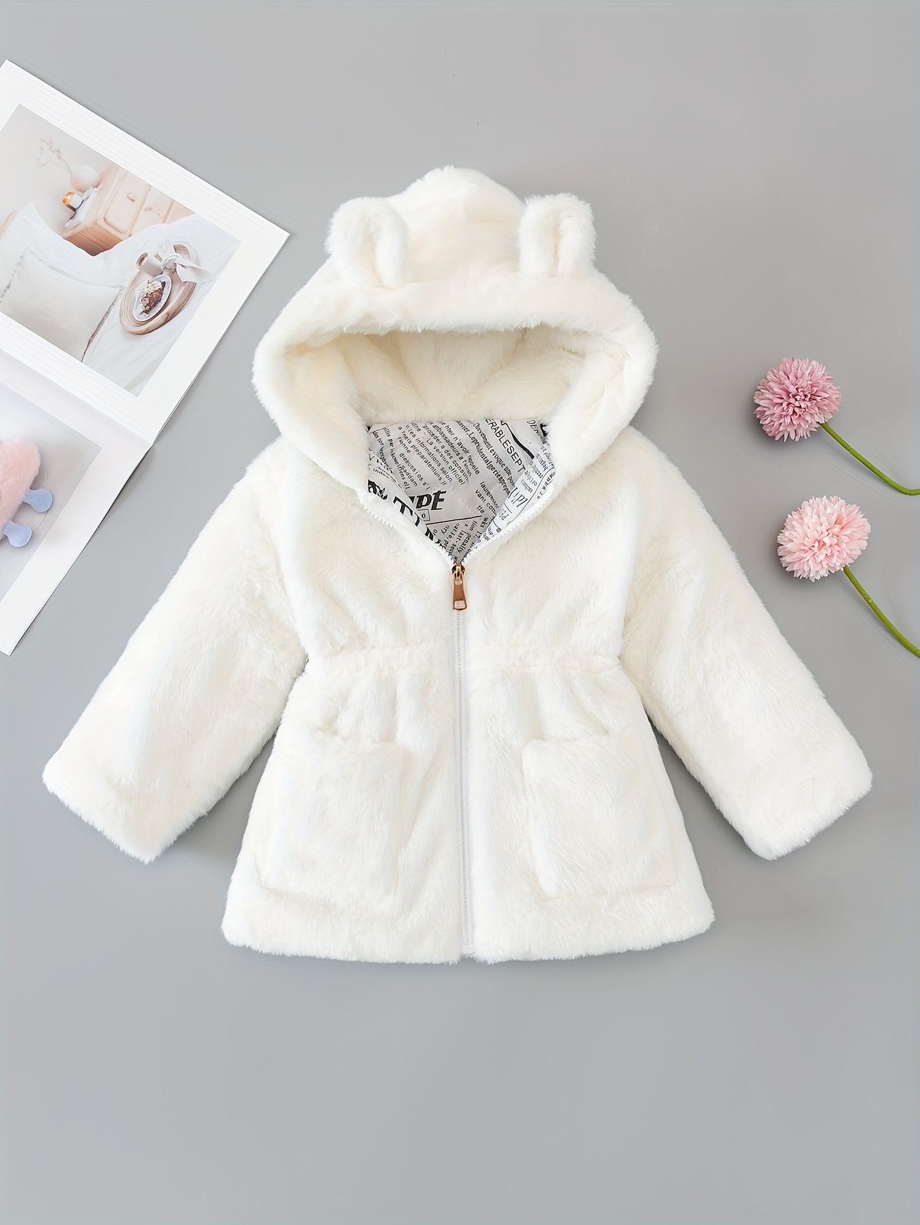 Baby Little Girls Winter Fleece Coat Faux Fur Kids Jacket - Temu Mexico