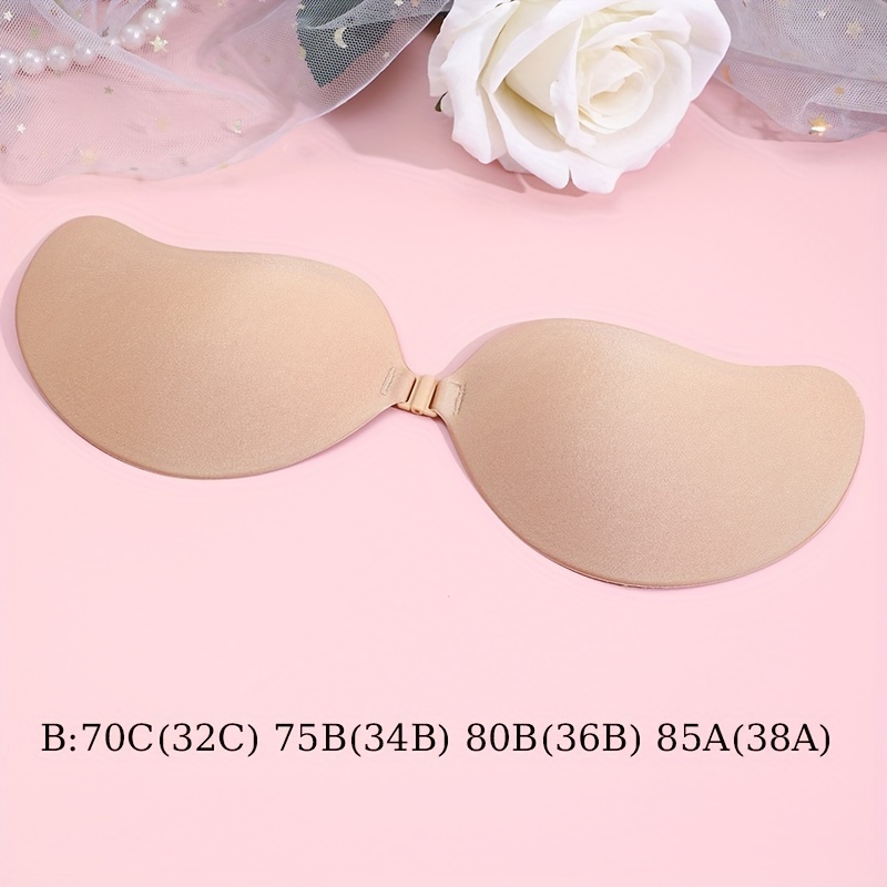  4 Pairs Adhesive Bra Sticky Invisible Strapless Backless Push  Up Bras Reusable Silicone Covering Nipple Bras for Women(B) Beige/Black :  Clothing, Shoes & Jewelry