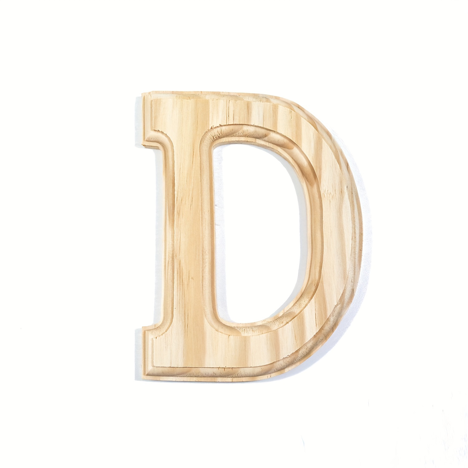 Letras pequeñas de madera de 1 pulgada para manualidades, letra D del  alfabeto de madera sin terminar, fuente Rockwell en blanco para decoración  de