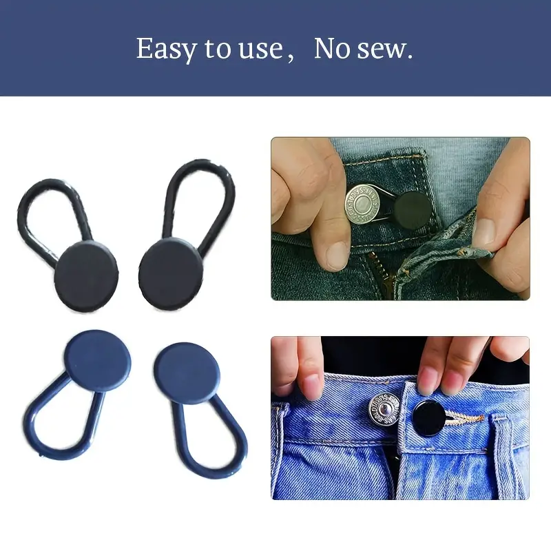 Black And Blue Strong Plastic Pants Button Extender For - Temu