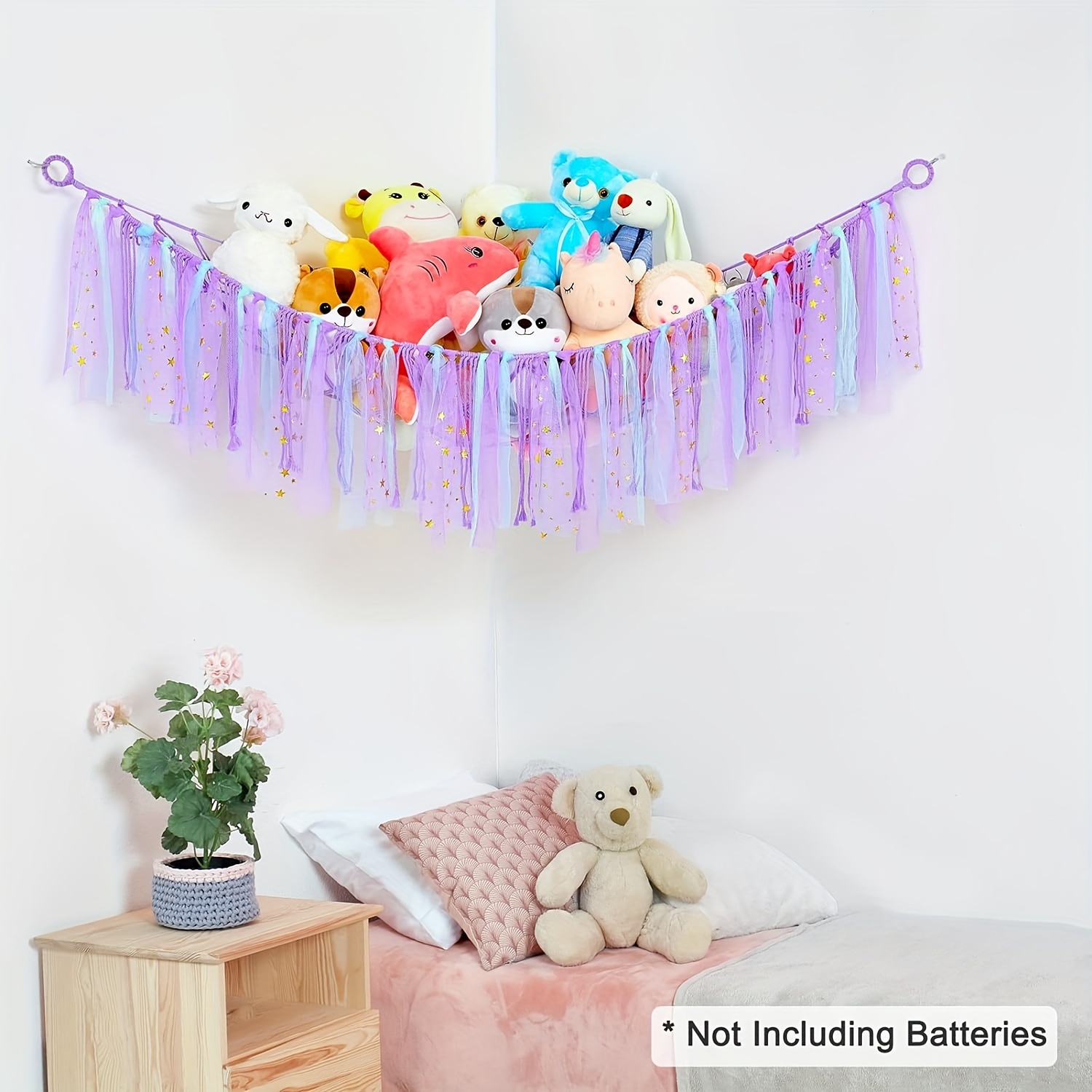 stuffed animal net hammock toy storage net with tassels for stuffed animal plush toy bohemian   corner hanging net toy organizer halloween christmas gift details 6