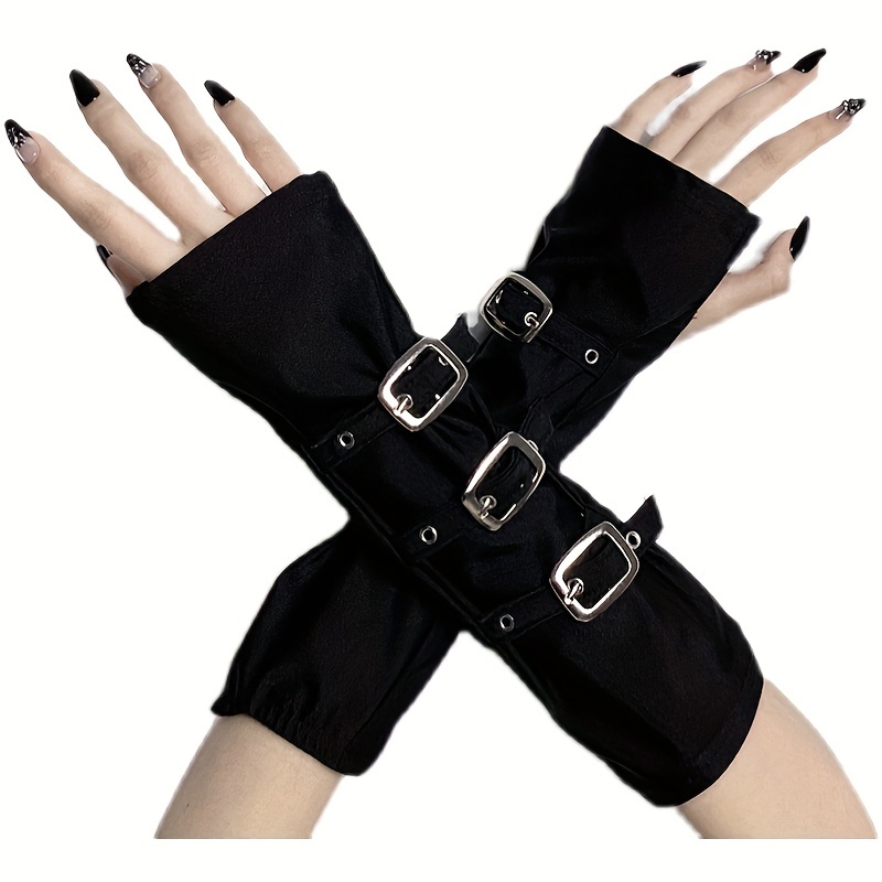  Townus Punk PU Gloves Fingerless Leather Gothic