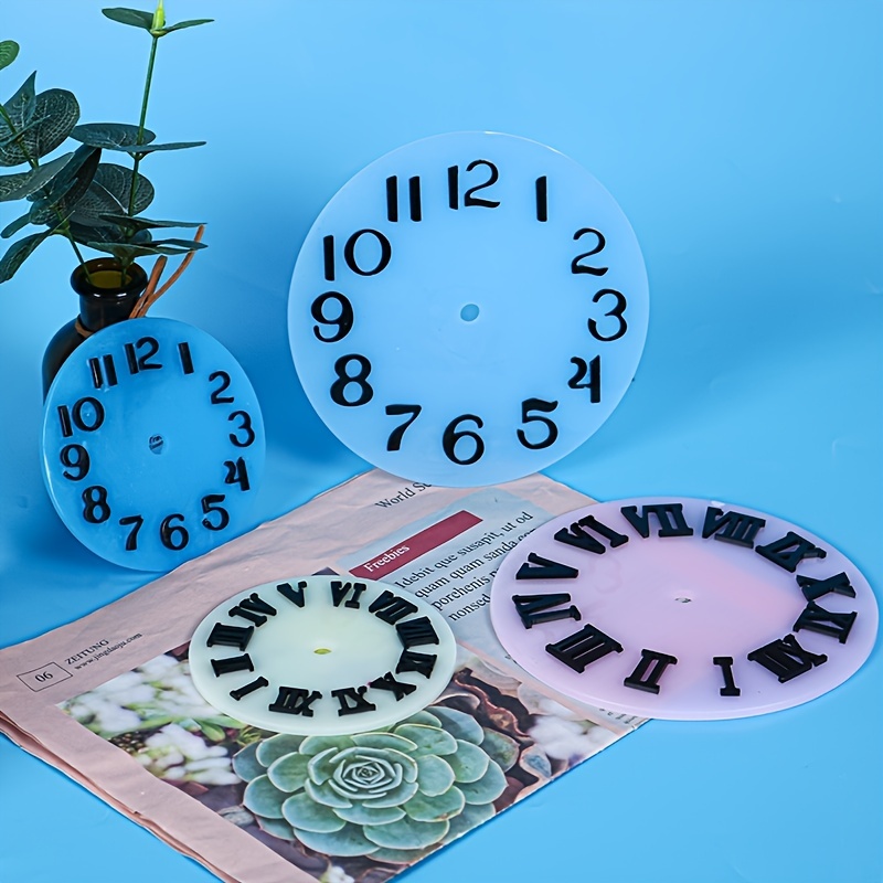 Sixtyshades Silicone Clock Epoxy Resin Mold DIY Making Roman Numerals  Arabic Numerals Clock Casting Tool Mould Handmade Art Craft Clock 
