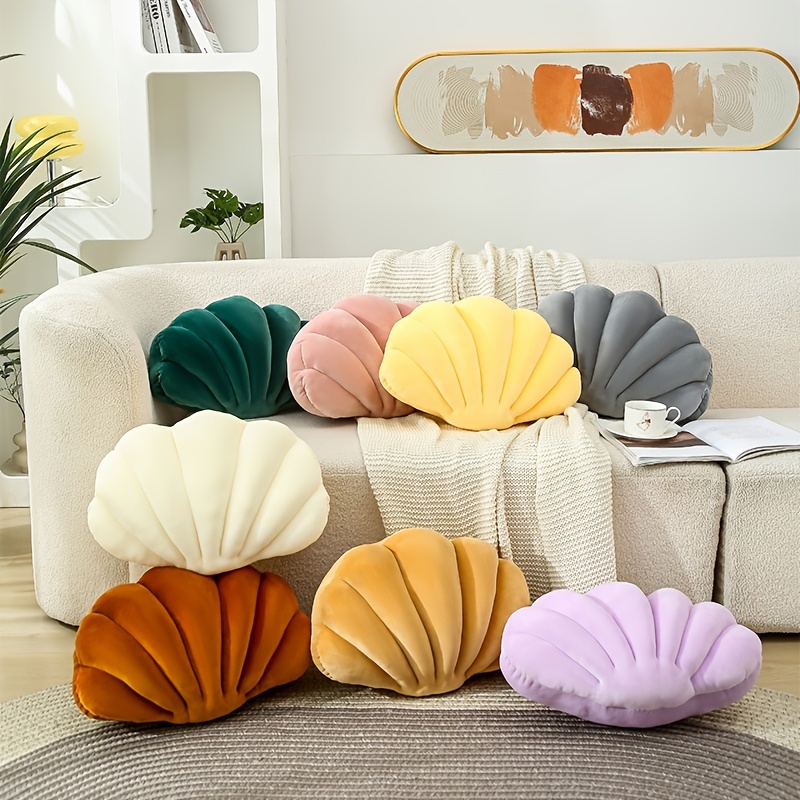 3d Throw Pillows Shell Shaped Accent Throw Pillow, Soft Velvet Insert  Included Cushion For Couch Bed Living Room, Seashell Shaped Accent Throw  Pillows, Decorative Pillow Cushion Floor Pillow - Temu United Arab