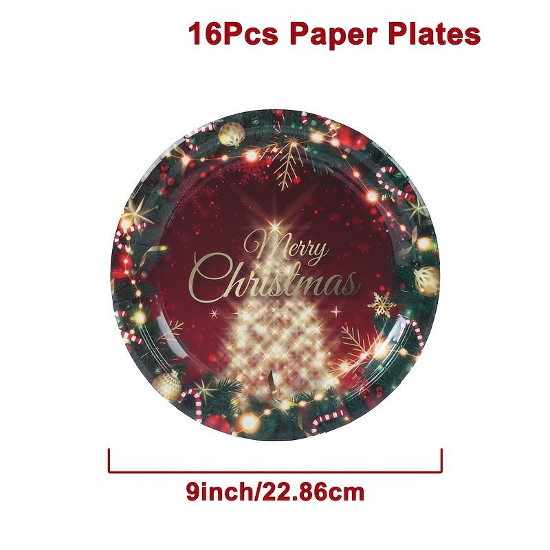 Gobelet en papier Noël chic - Rouge/Or - Lot de 10 : Vaisselle
