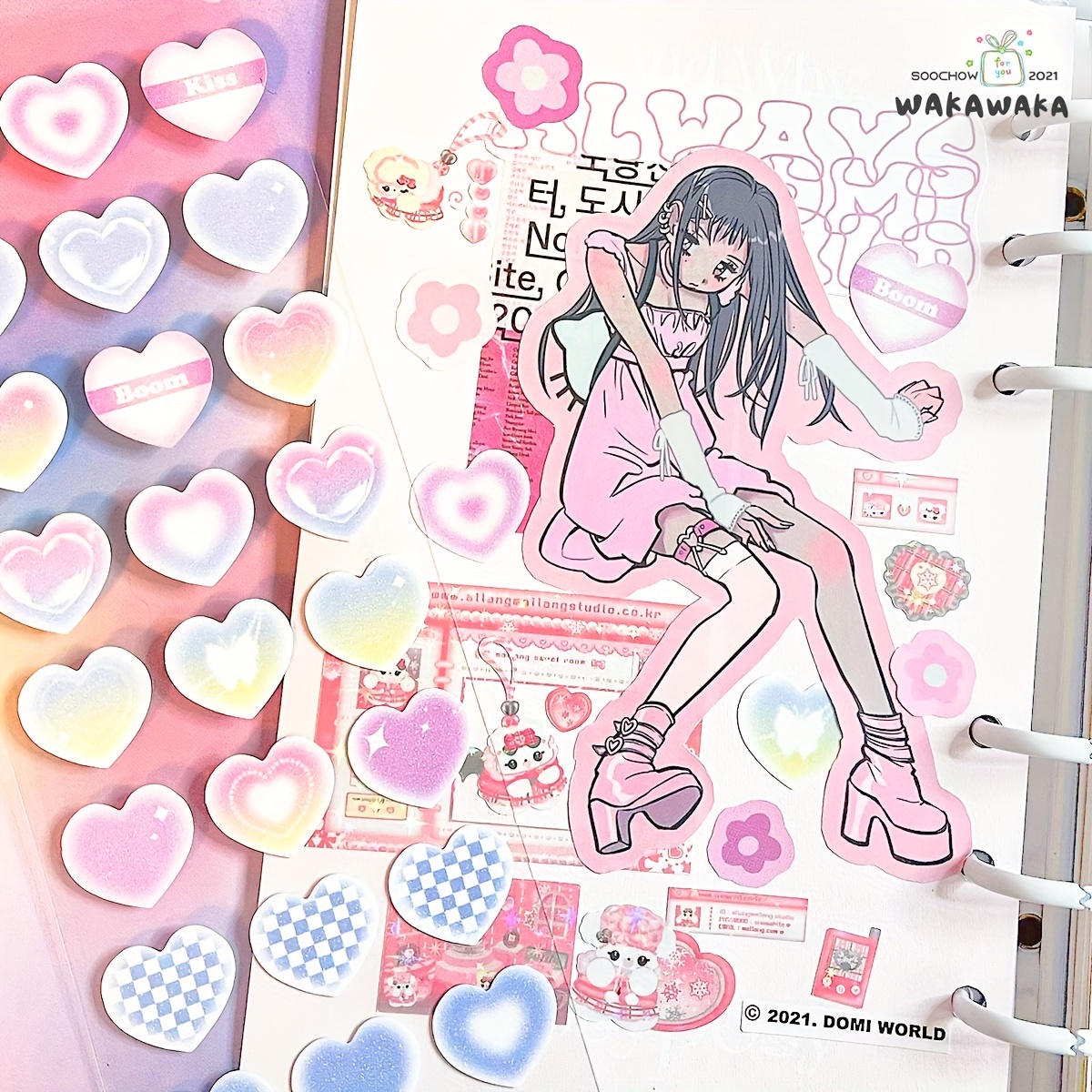 Круглые Пузырьковые Наклейки Goo Card Journal Star Маленькая Карточка ...