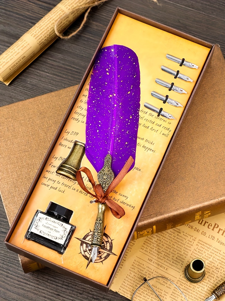 Gift Boxed With Seal And Fire Paint Wax Feather Pen Juba Dpr - Temu