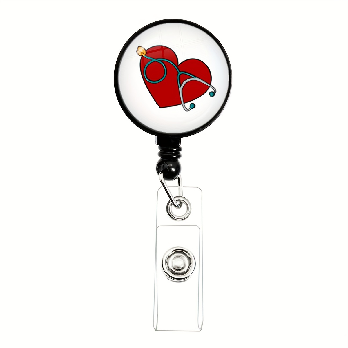 Cute ID Badge Holder Retractable Badge Reel ID Card Holder Doctor