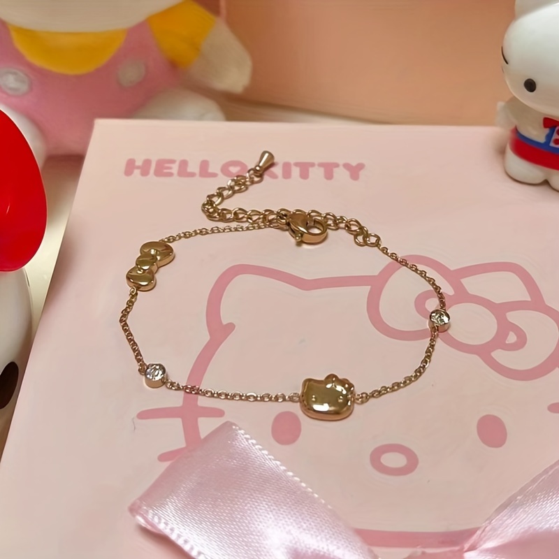 Cute Cartoon KT Cat Bracelet Female Y2K Millennium Hot Girl Hello Kitty Bracelet,Temu