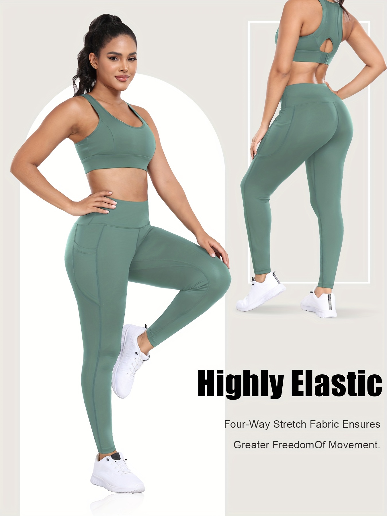 New Women Solid Color Sportswear 2/3Pcs Yoga Set Workout Gym