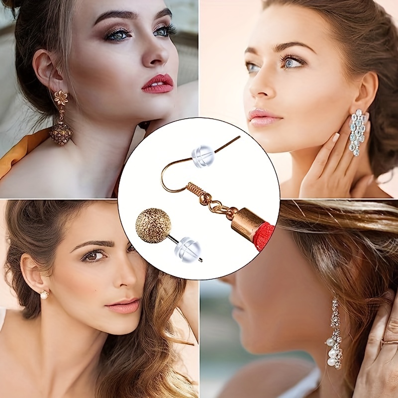100pcs Clear Earring Backs for DIY Earrings Making