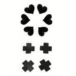 Cross Heart Shape Sexy Nipple Stickers, Disposable PU Leather Nipple Stickers, Breathable Comfortable Mimi Stickers, Sex Toys For Men Women