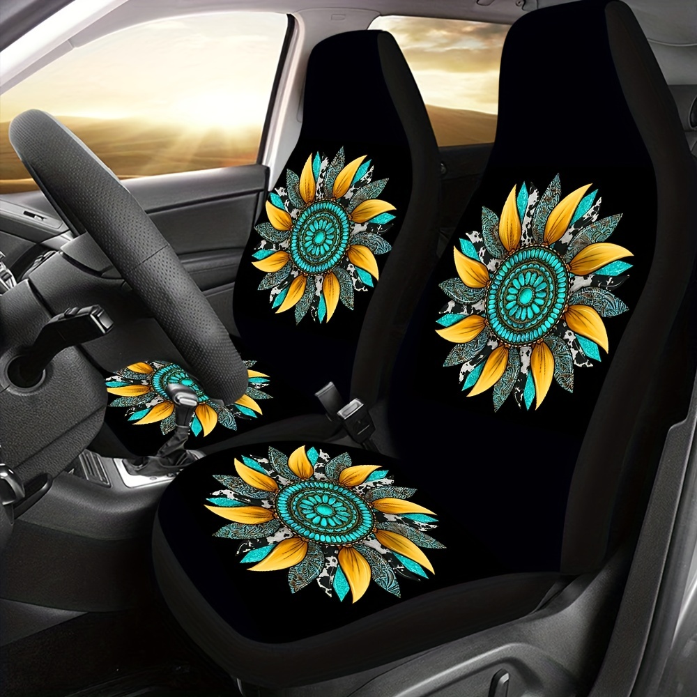 Cow Print Sunflower Car Seat Cover Front Seats, Bucket Seat Protector Car  Seat Cushions For Car, Suv, Truck Or Van For Women Man Temu Australia
