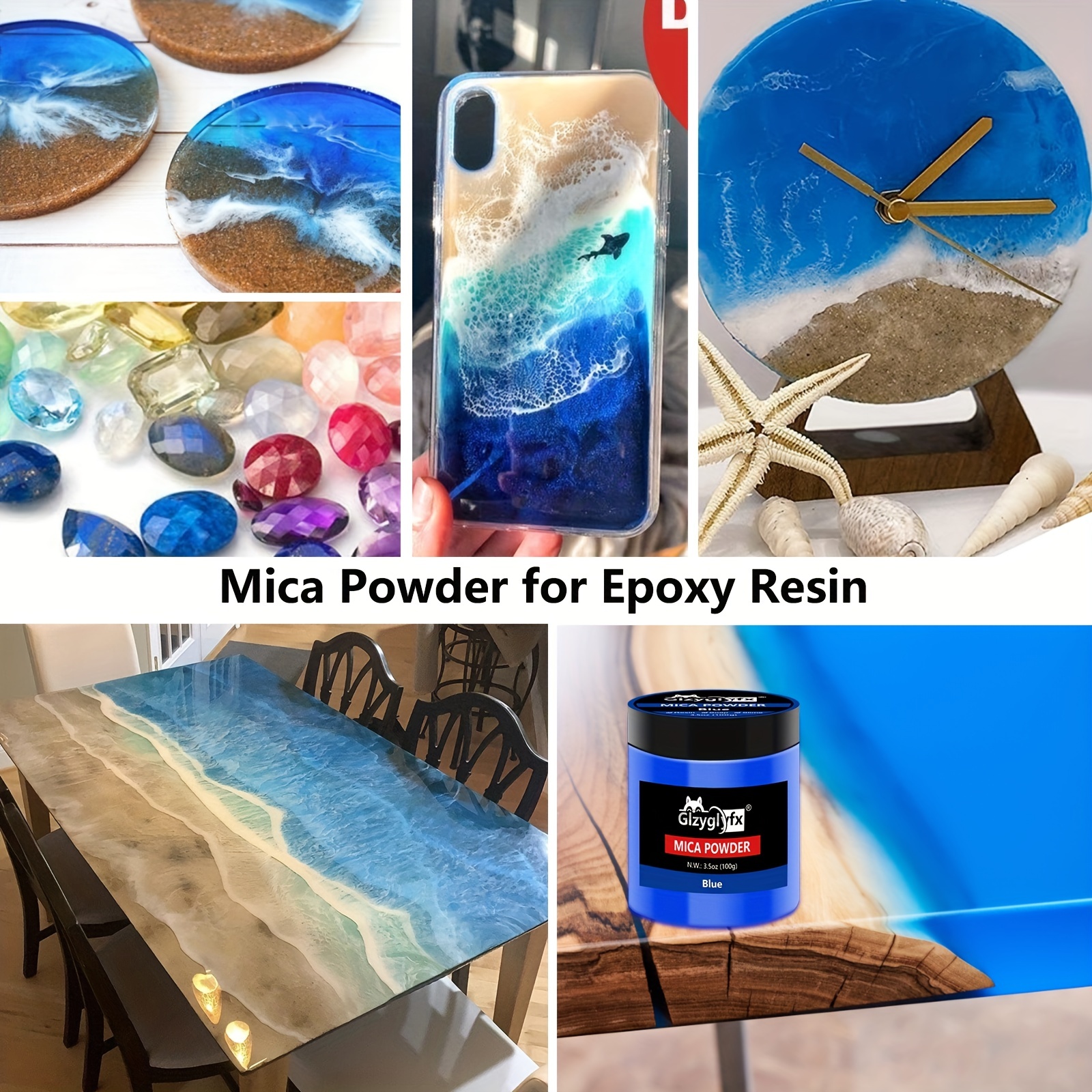 Rezin-Arte (Epoxy,Resin,Paint,Color,Art) Artic Blue Pigment 40 Gram Jar