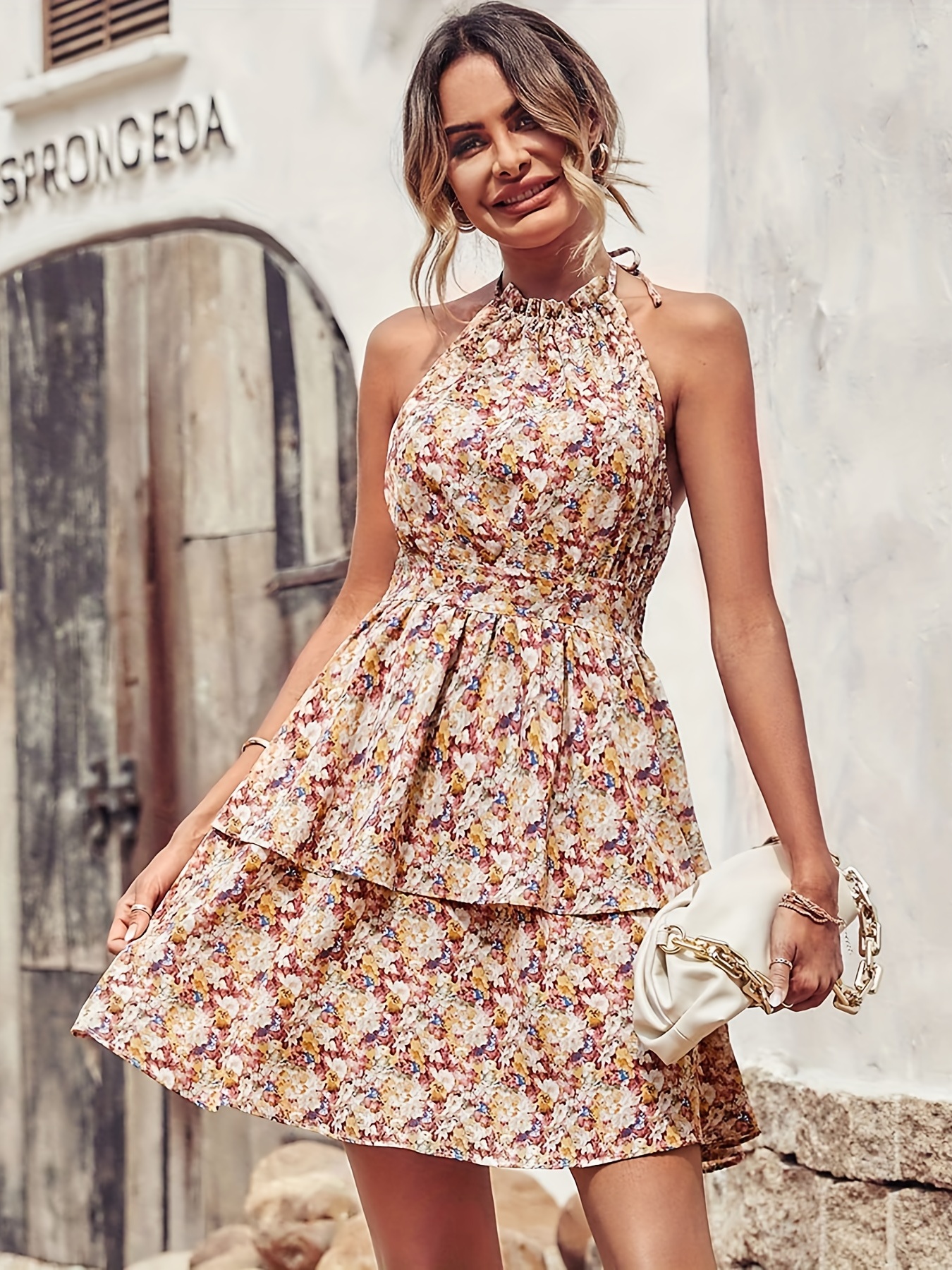 Floral Layered Dress - Temu Canada