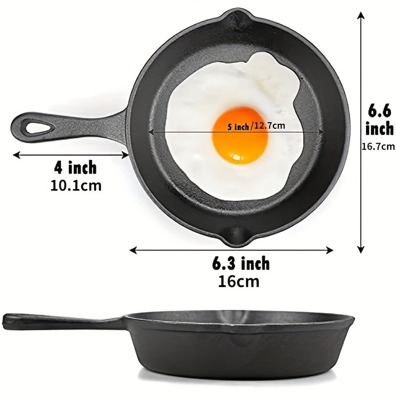 Cast Iron Skillet Frying Pan With Drip spouts Pre seasoned - Temu