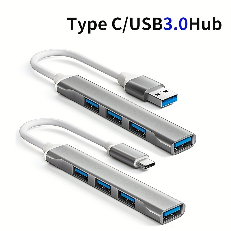 

4-port Usb 3.0 Hub: Multi-port Socket Type C Adapter Charger Splitter For Pc, Laptop, U Disk, Tablet & Phone Charging