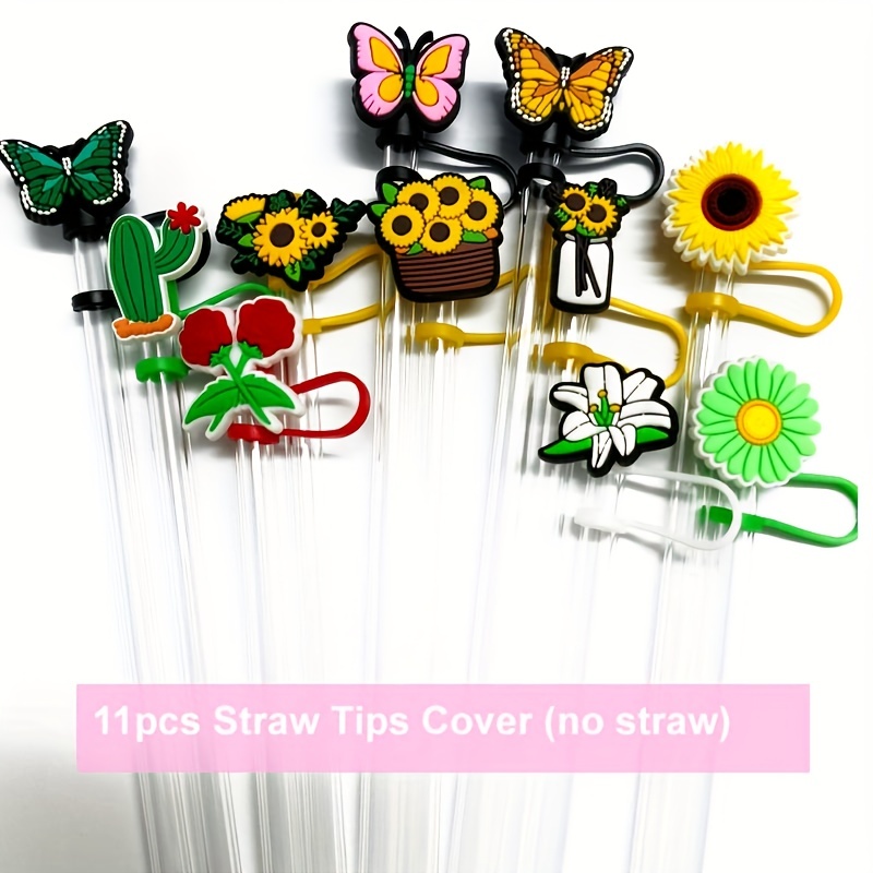 Straw Tips Cover Reusable Straw Toppers Butterfly Silicone - Temu