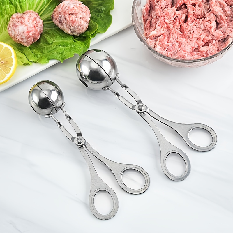 1pc Meat Ballers, Stainless Steel Non-stick Meatball Maker, Tongs, Cake Pop  Meatball Maker Ice Tongs, Cookie Dough Scoop For Kitchen