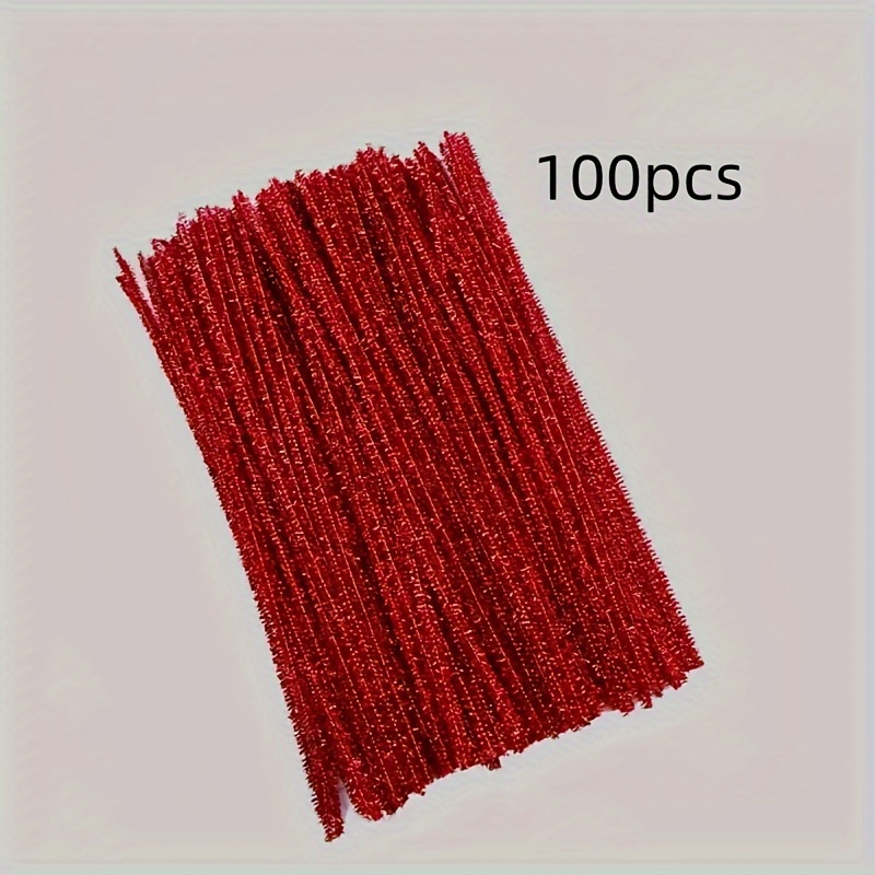 Shiny Chenille Stems Metallic Pipe Cleaner Wired Sticks for