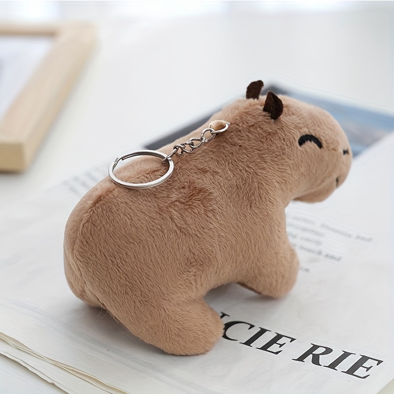 Cute Capybara Plush Toy Keychain Stuffed Animal Key Chain Ring Purse Bag  Backpack Charm Car Hanging Pendant Friends Birthday Gift