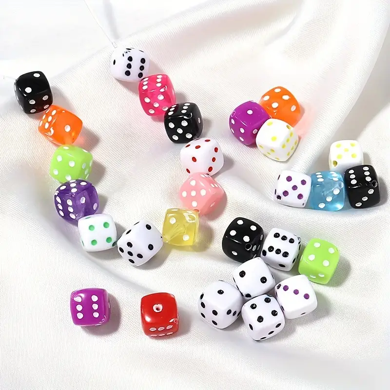 Acrylic Dice Beads Square Shape Cubic Beads Acrylic Spacer - Temu