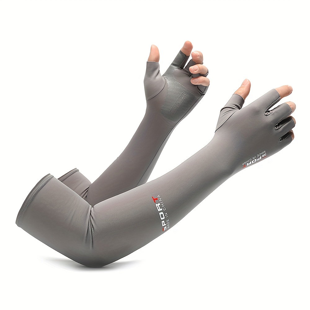 1 Pair Sun Protection Gloves Non-slip Breathable Full-finger Anti