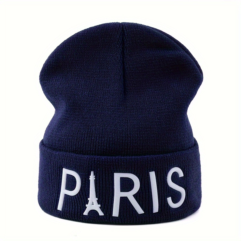 Adjustable Knitted Ski Beanie Hat With Embroidered Initial - One Size, Packable, Breathable