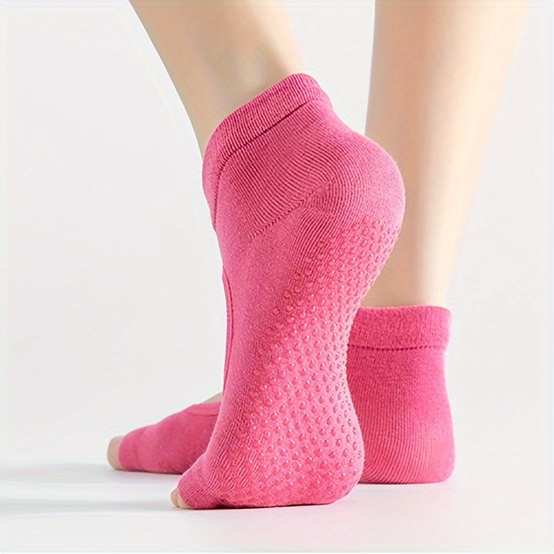 Split Toe Yoga Socks Solid Color Non slip Open Toe Socks - Temu
