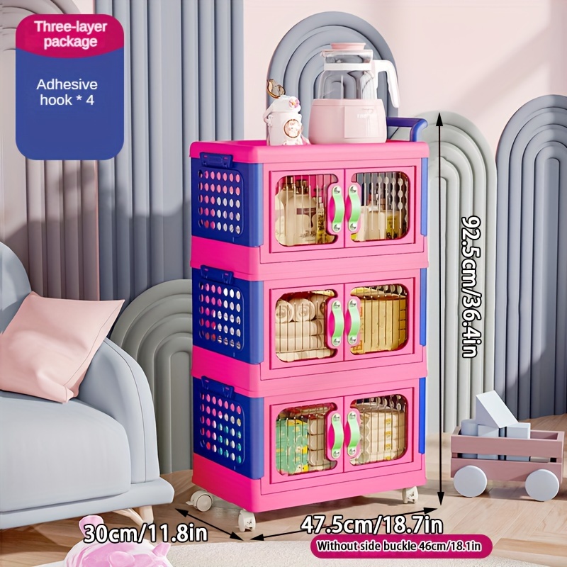 Household Living Room Foldable Storage Cabinet Movable Magnet Stackable  Storage Organizers Living Room Shelves Home Furniture - Racks & Holders -  AliExpress