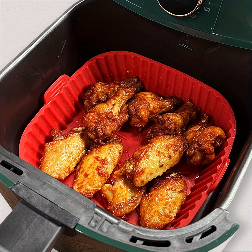 Air Fryer Silicone Baking Pan Fried Chicken Snack Basket Mat Home Cake Mold  Snack Pan Square