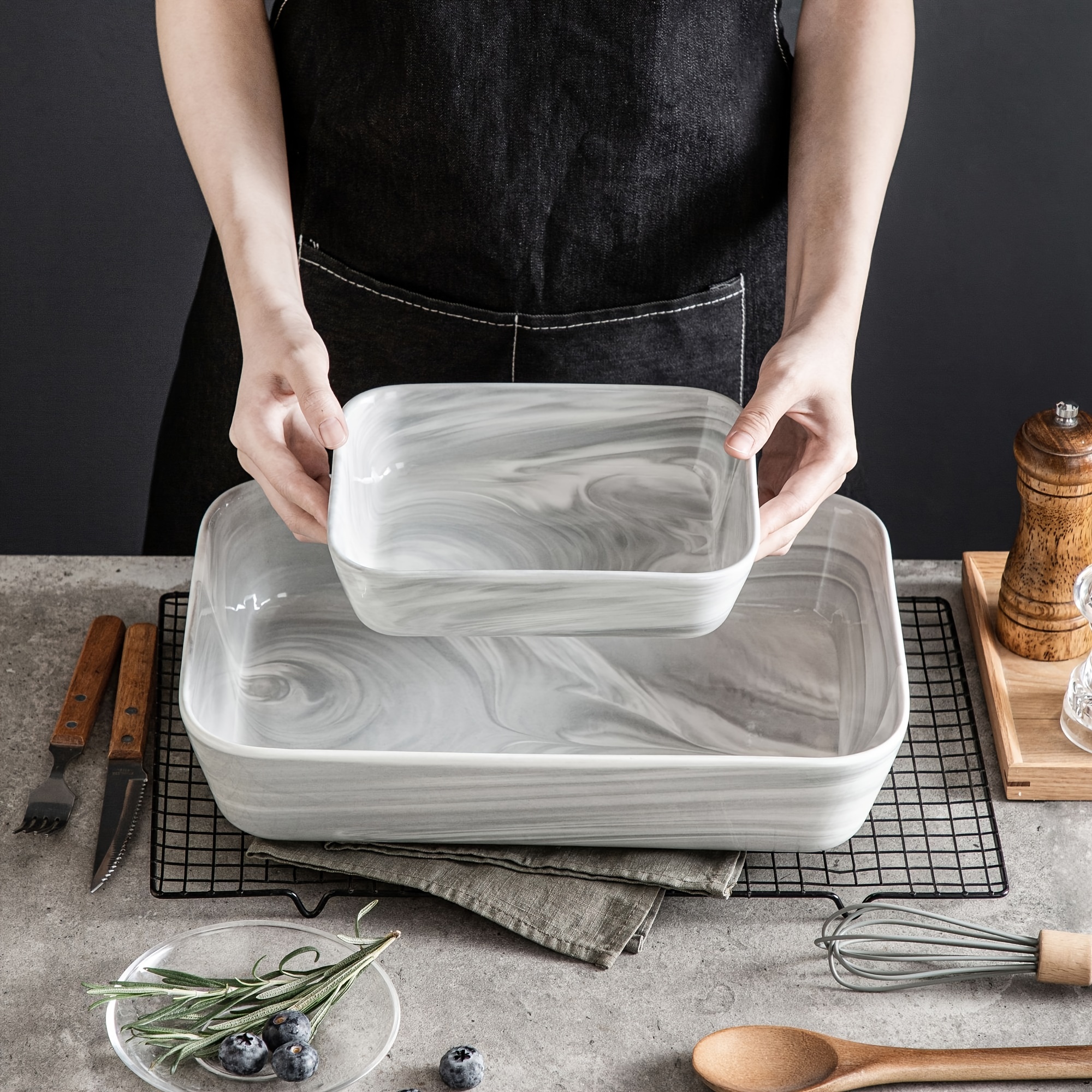 Ceramic Baking Dish Oven Dish Baking Tray Rectangular Baking - Temu