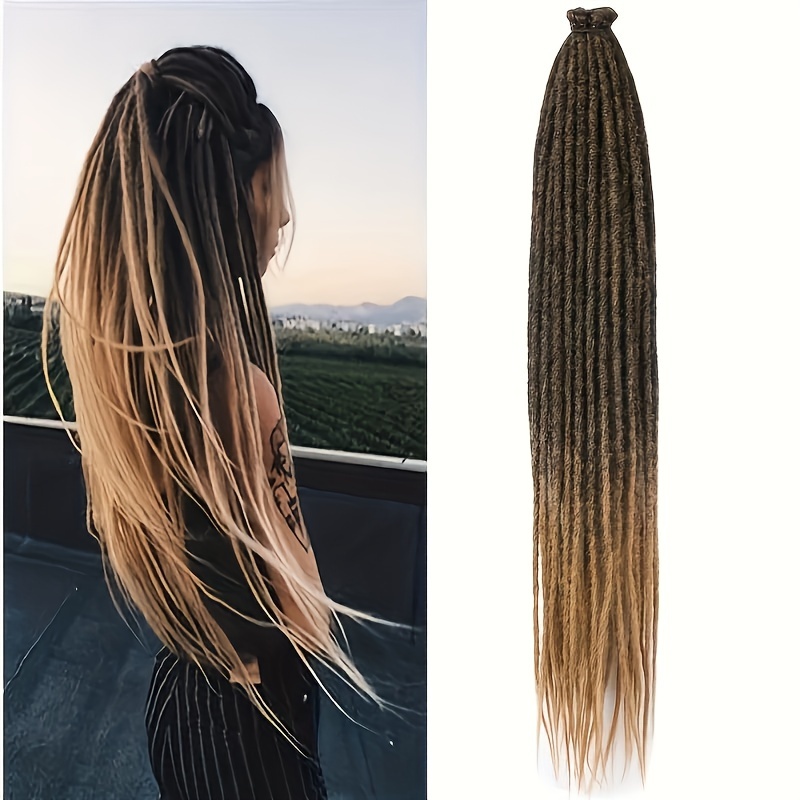 Natural Look Synthetic Double Ended Dark Green to Green Ombre Dreads  Fishtail Braids Hair Extensions Dreadlocks Boho Single Ended DE or SE -   Canada