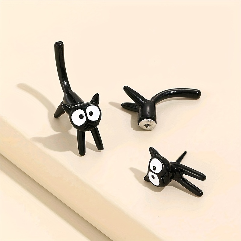 Cartoon Cat Stud Earrings for Girls