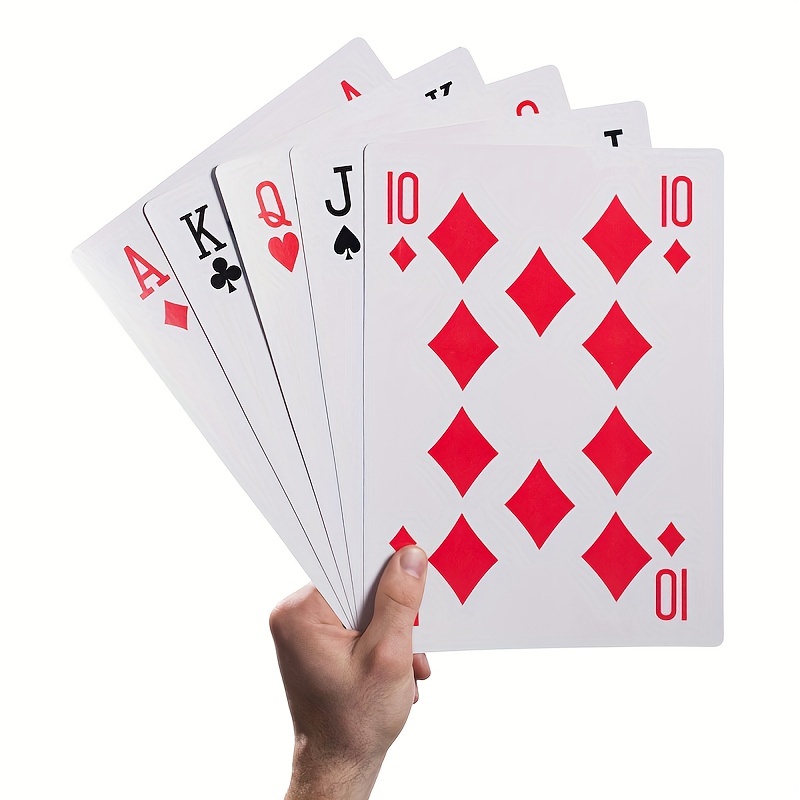 Cartes à jouer géantes de 12,7 x 17,8 cm – Cartes Jumbo fantaisie pour  enfants, adolescents ou personnes âgées – Grand imprimé – Jeu complet de  cartes de poker : : Jeux et Jouets