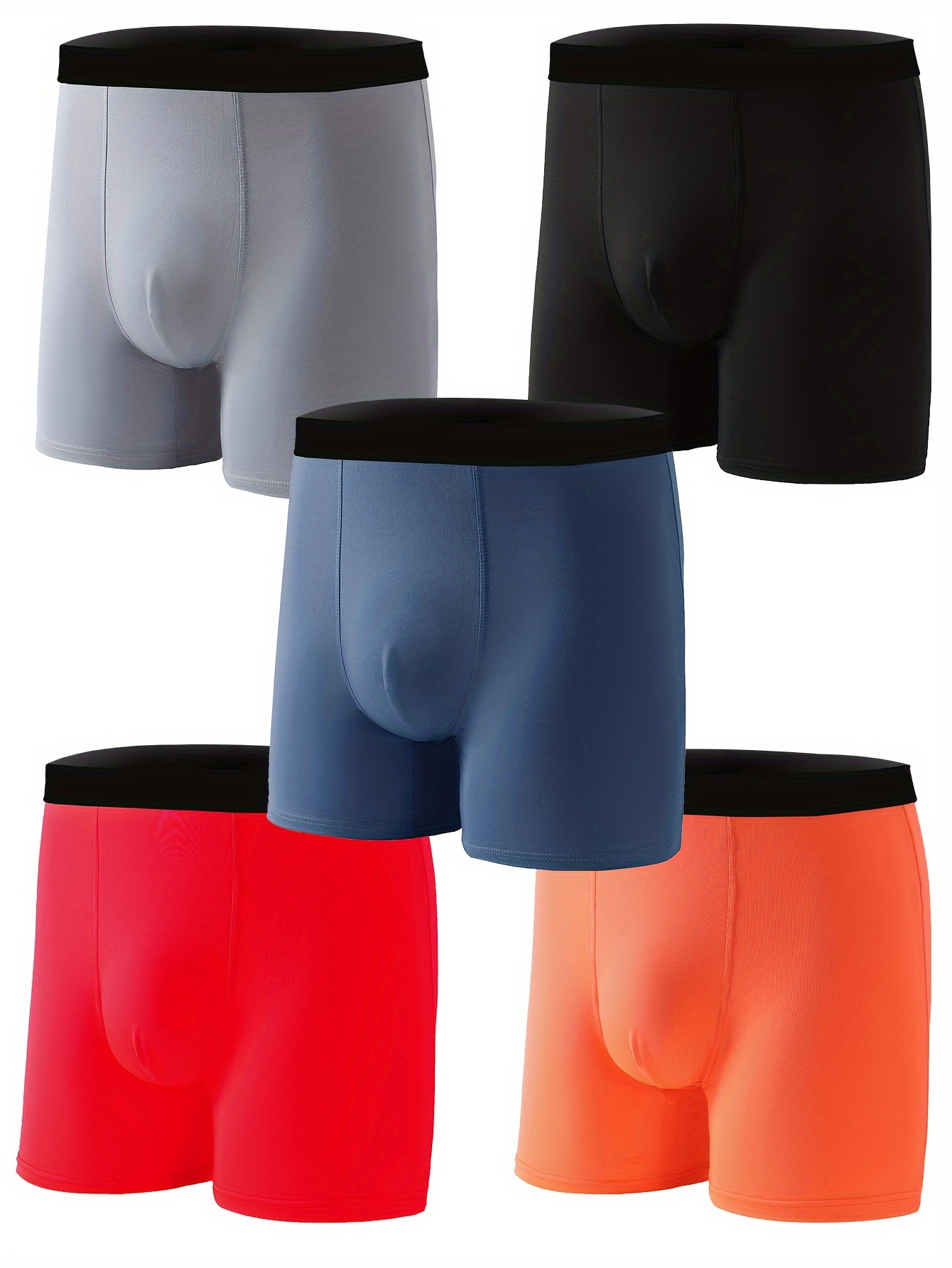 Men's Underwear, Plain Color Stretch Fashion Breathable Comfy
