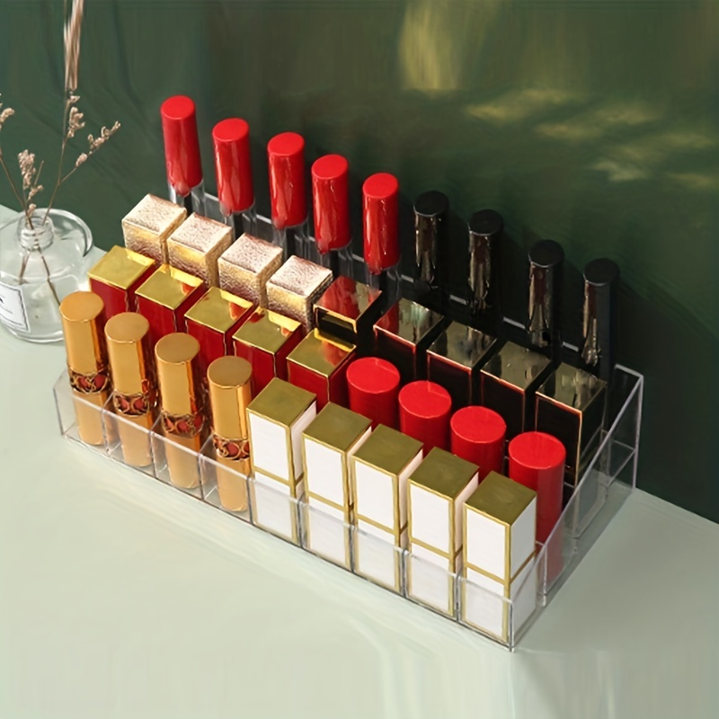 Clear Lipstick Organizer Desktop Storage Box Makeup Organizer