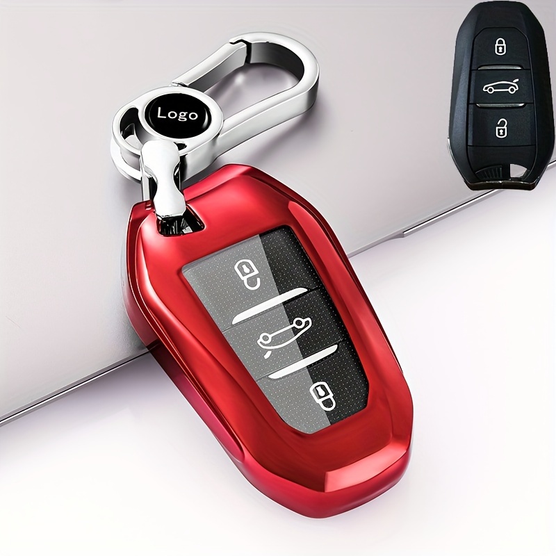 For Peugeot Key Fob Cover 308 408 508 2008 3008 4008 5008 With Keychains  TPU Key Holder Car Key Shell Accessories 2022 3 Buttons