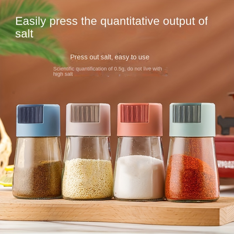 1pc Salt Shaker With Press-and-measure Top