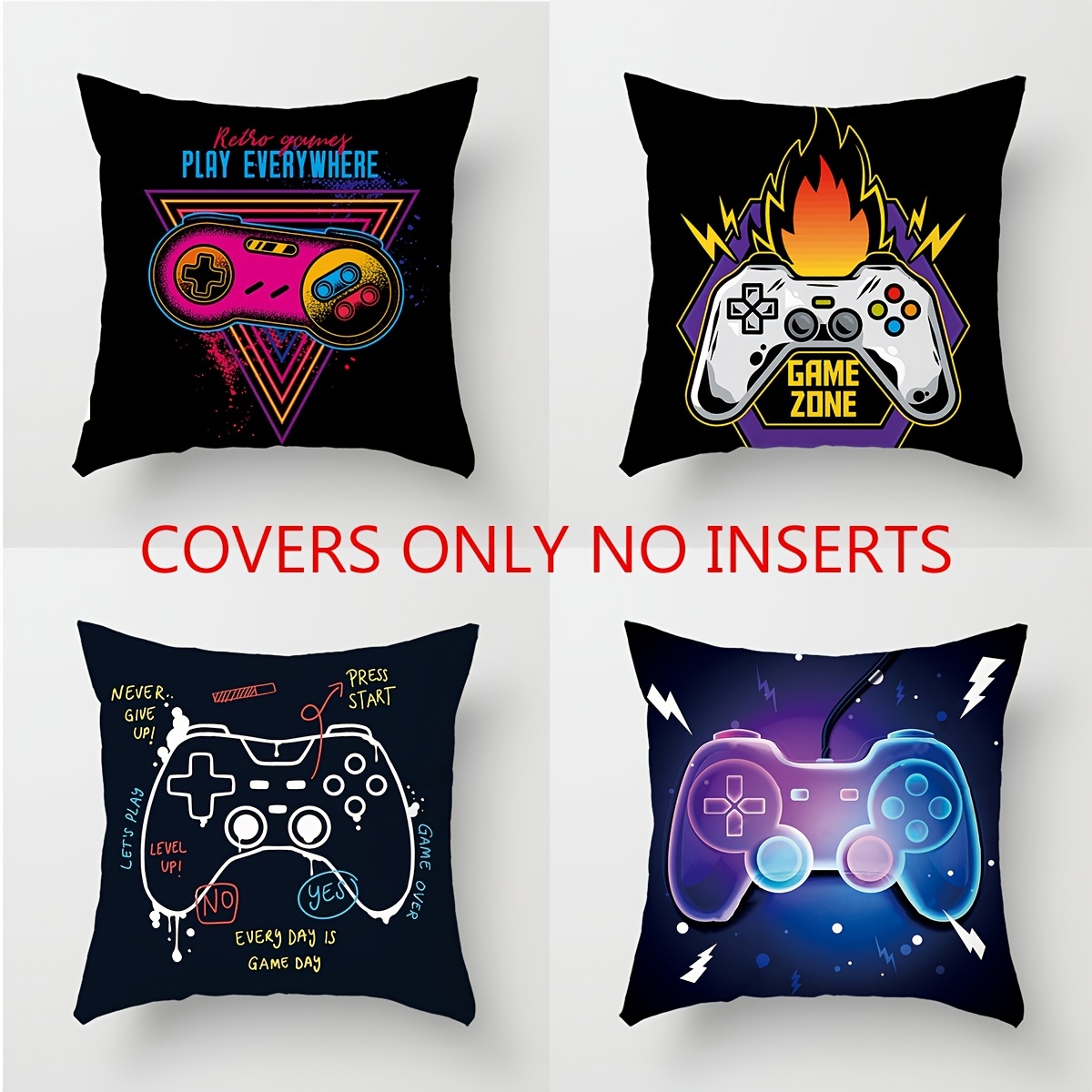 Cartoon Gamer Ultra Soft Pillowcase, Sofa Bedroom Cushion Cover