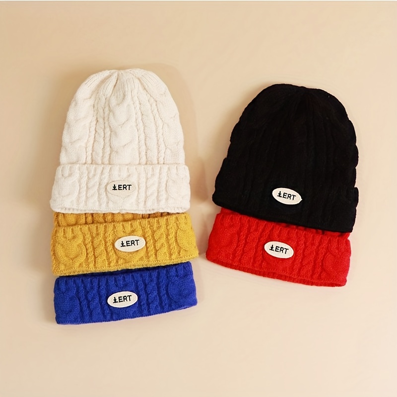 Kids Simple Style Knit Fashion Hats For Boys And Girls - Temu Austria