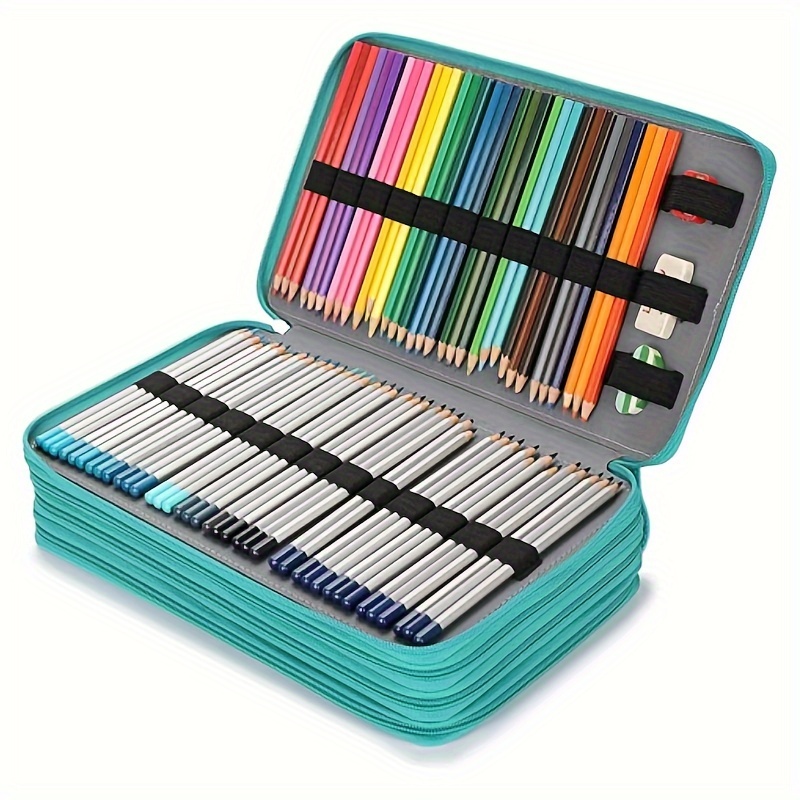 Pu Pencil Case For Colored Pencils Large Capacity 300 Pen - Temu
