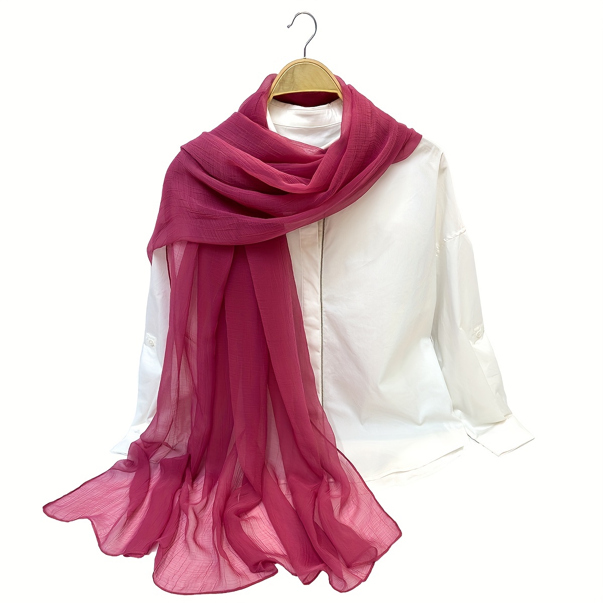 Breathable Gauze Scarf Hijab Solid Shawl Turban Sunscreen