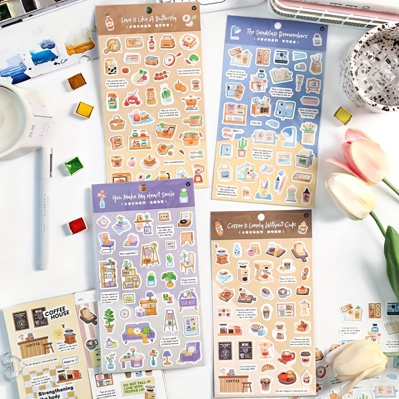Kawaii Coffee Bullet Journal Decorative Diary Scrapbooking Stickers Sticky  46pcs