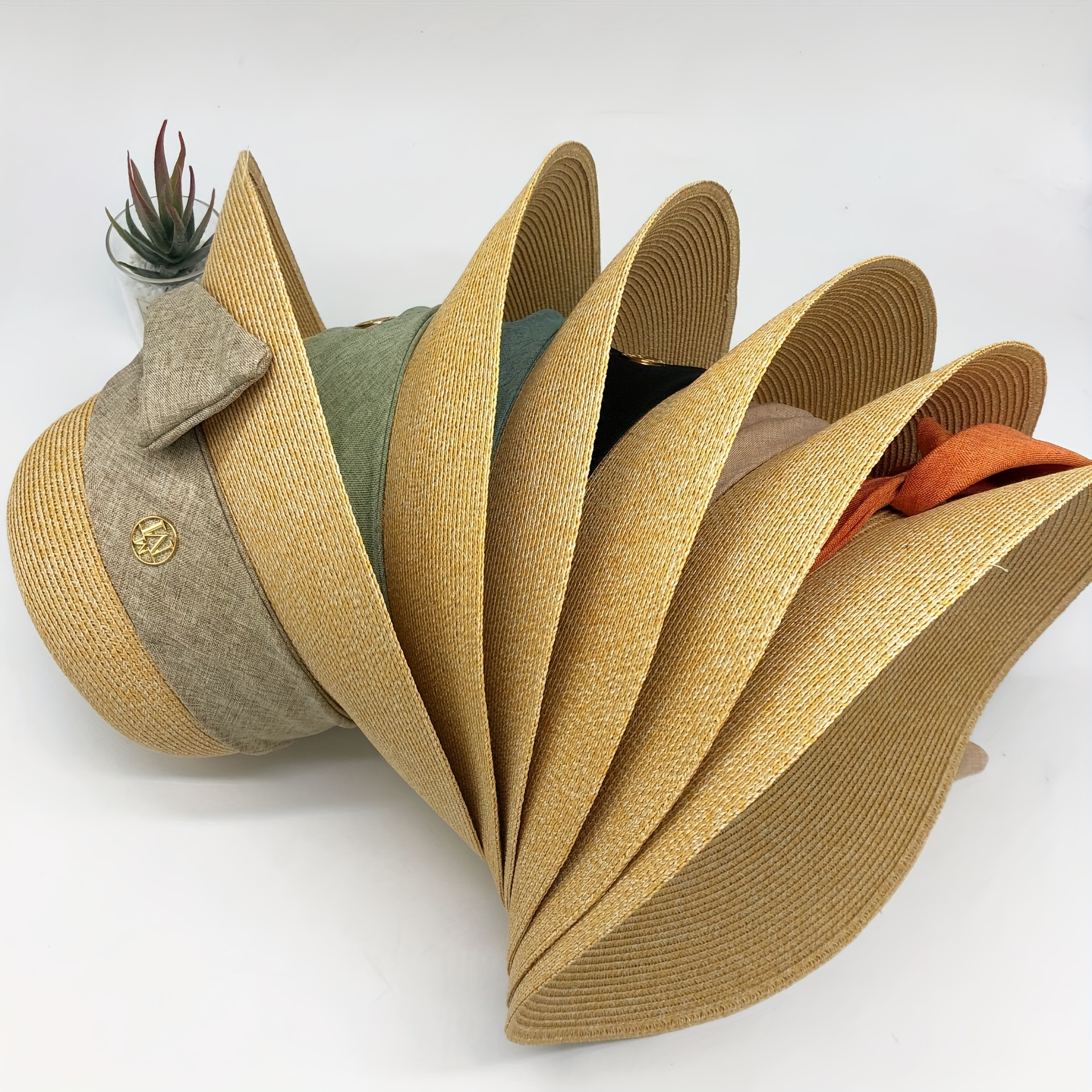 Ribbon Bow Decor Sun Hat Solid Curved Brim Straw Hat Jazz Fedora