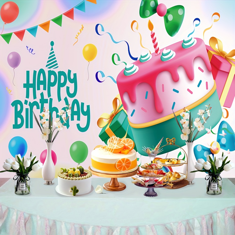 1pc, Happy Birthday Photography Backdrop, Vinyl Outdoor Boat Fishing  Pattern Baby Shower Party Cake Table Decoration Banner Photo Booth Props  82.6X59.