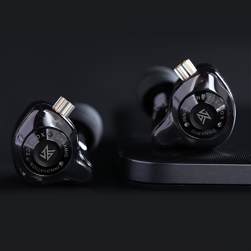 KZ EDX Pro - Auriculares intrauditivos con cable, auriculares IEM,  auriculares estéreo de alta fidelidad dual DD con cancelación de ruido  (negro, sin